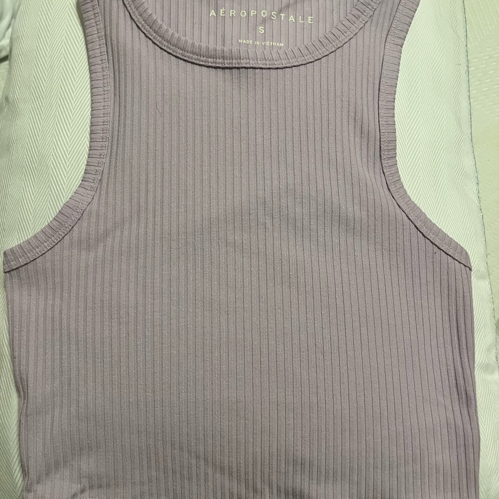 Aeropostale lavender Ribbed Fitted Tank Top